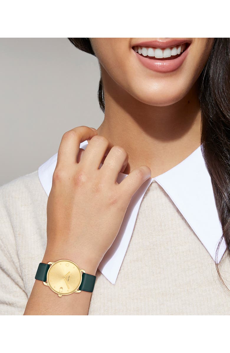 COACH Elliot Leather Strap Watch, 36mm, Alternate, color, 