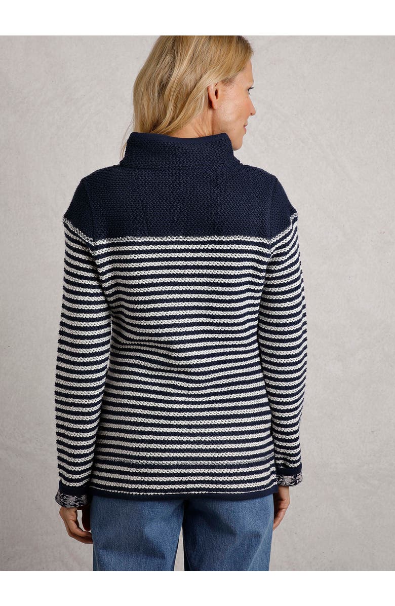 Weird Fish Juliet 1/4 Zip Stripe Macaroni, Alternate, color, Navy