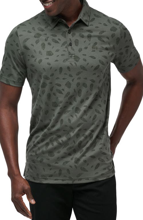 TravisMathew Magma Melt Piqué Polo in Dark Olive 