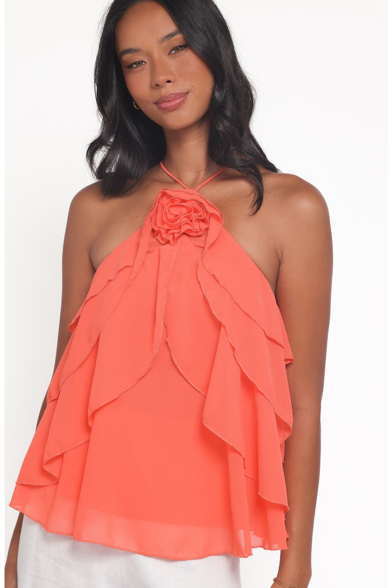 Zorina Halter Neck Chiffon Top, Alternate, color, SHERBERT