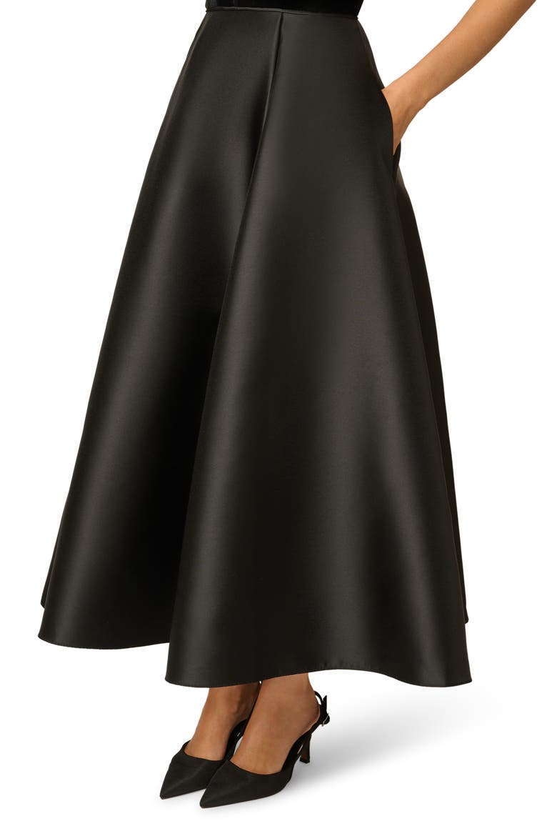 Sleeveless Velvet Mikado Gown, Alternate, color, BLACK
