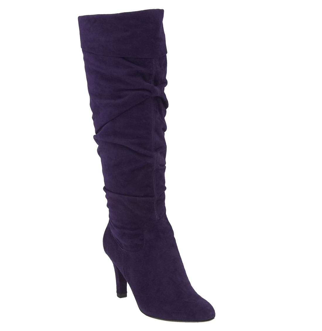 'Inka' Tall Boot, Main, color, DARK PURPLE SUEDE