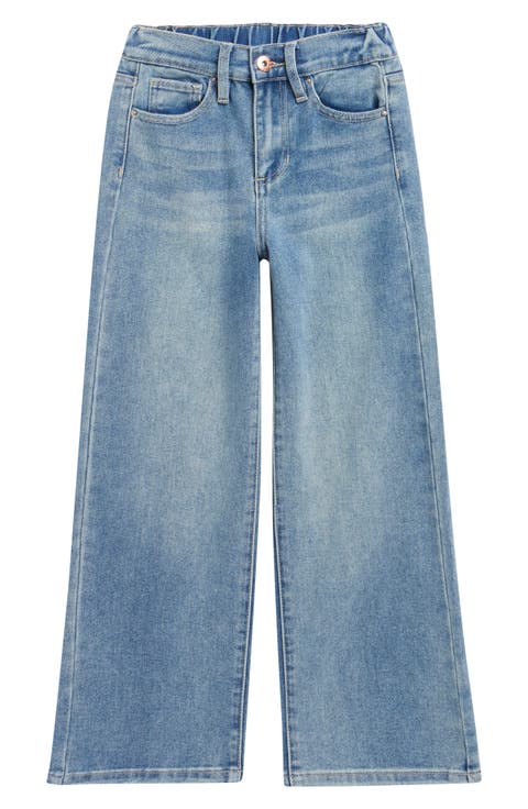 Kids' Elastic Back Wide Leg Jeans (Big Kid)