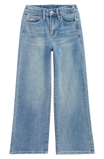 Ymi Kids' Elastic Back Wide Leg Jeans In Blue