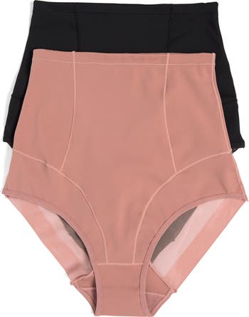 Nicole Miller 2-Pack Back Mesh Panel Scuba Shaping Briefs | Nordstromrack