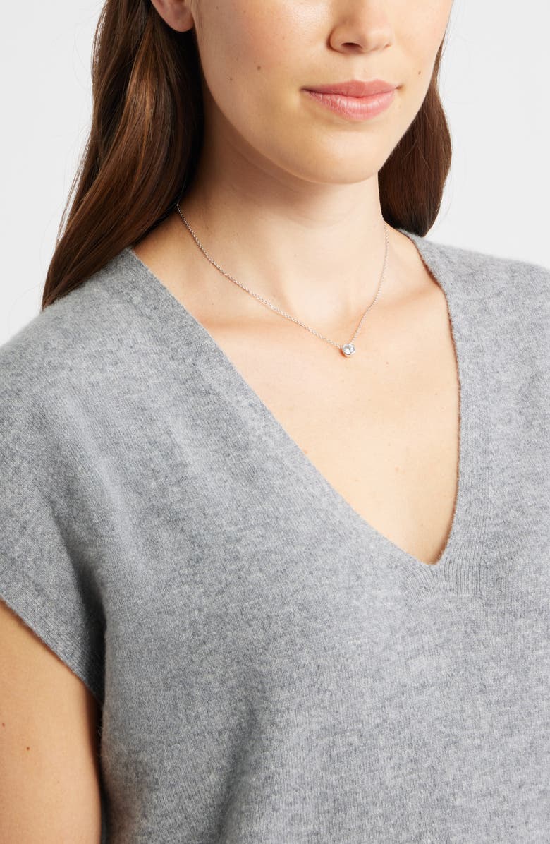 Nordstrom Solitaire Bezel Pendant Necklace, Alternate, color,