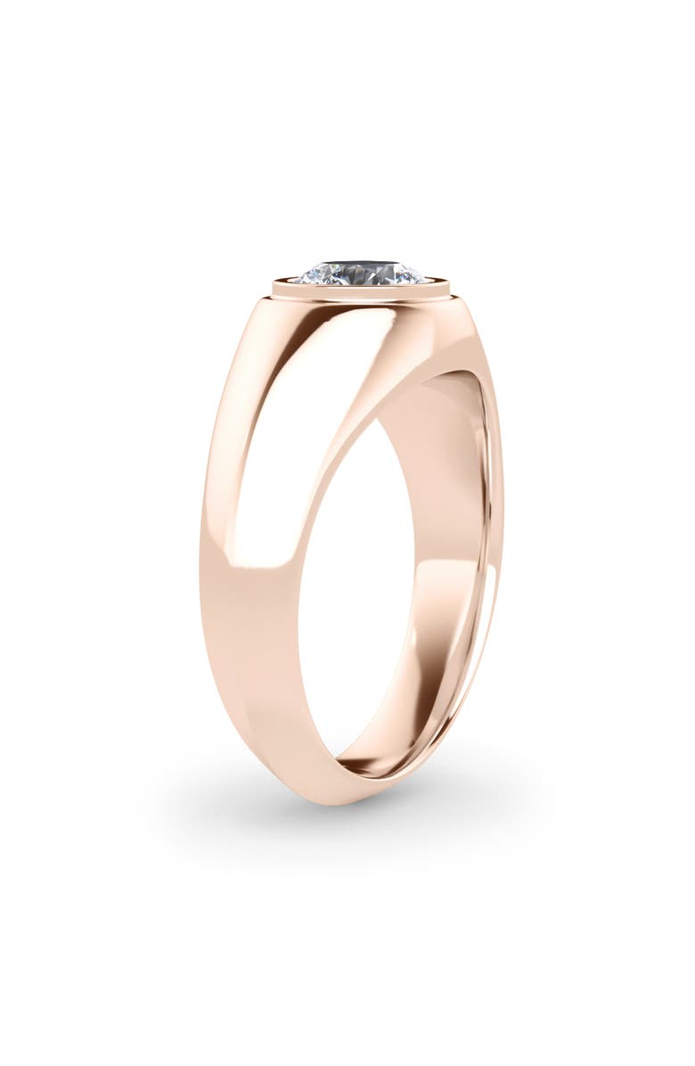HauteCarat Men's Round Brilliant Lab Created Diamond Ring, Alternate, color, 2.00 Ctw 18K Rose Gold