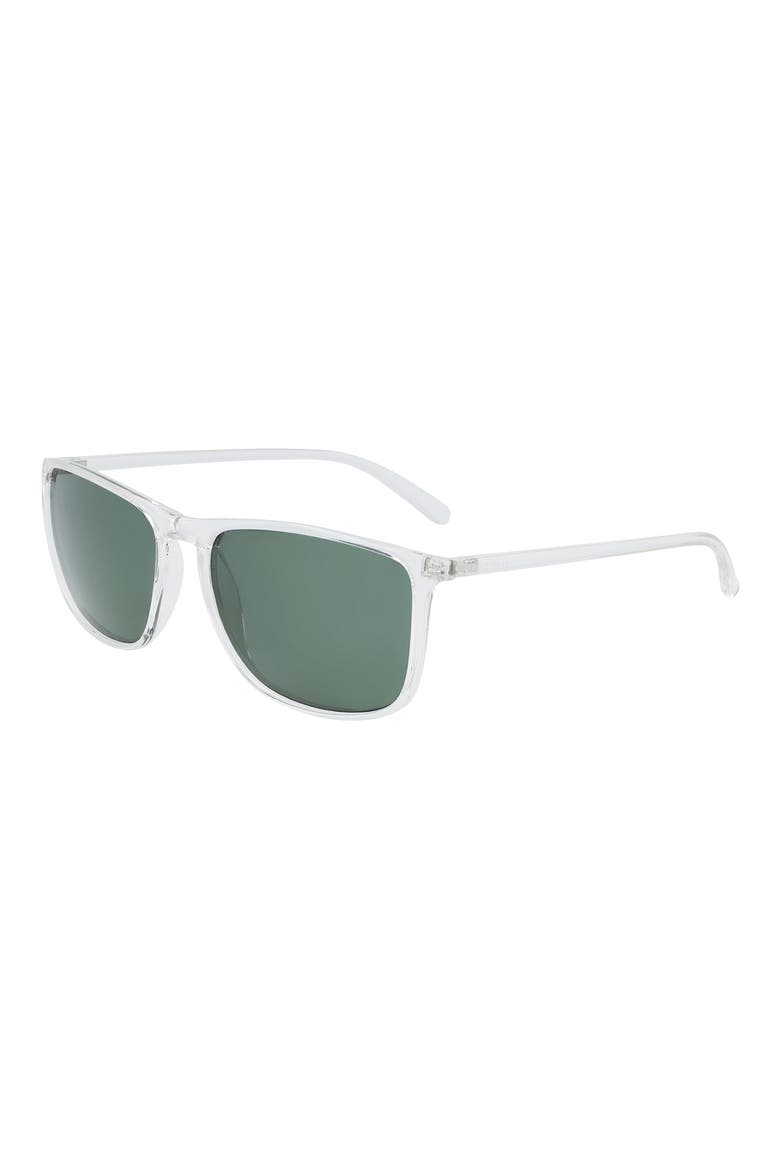 56mm Polarized Square Sunglasses, Alternate, color, CRYSTAL