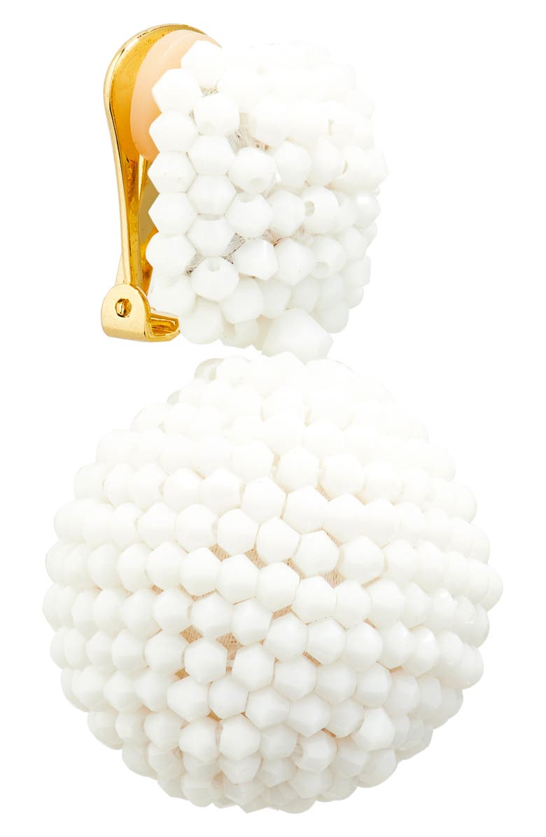 Oscar de la Renta Pompom Beaded Drop Earrings, Alternate, color, 