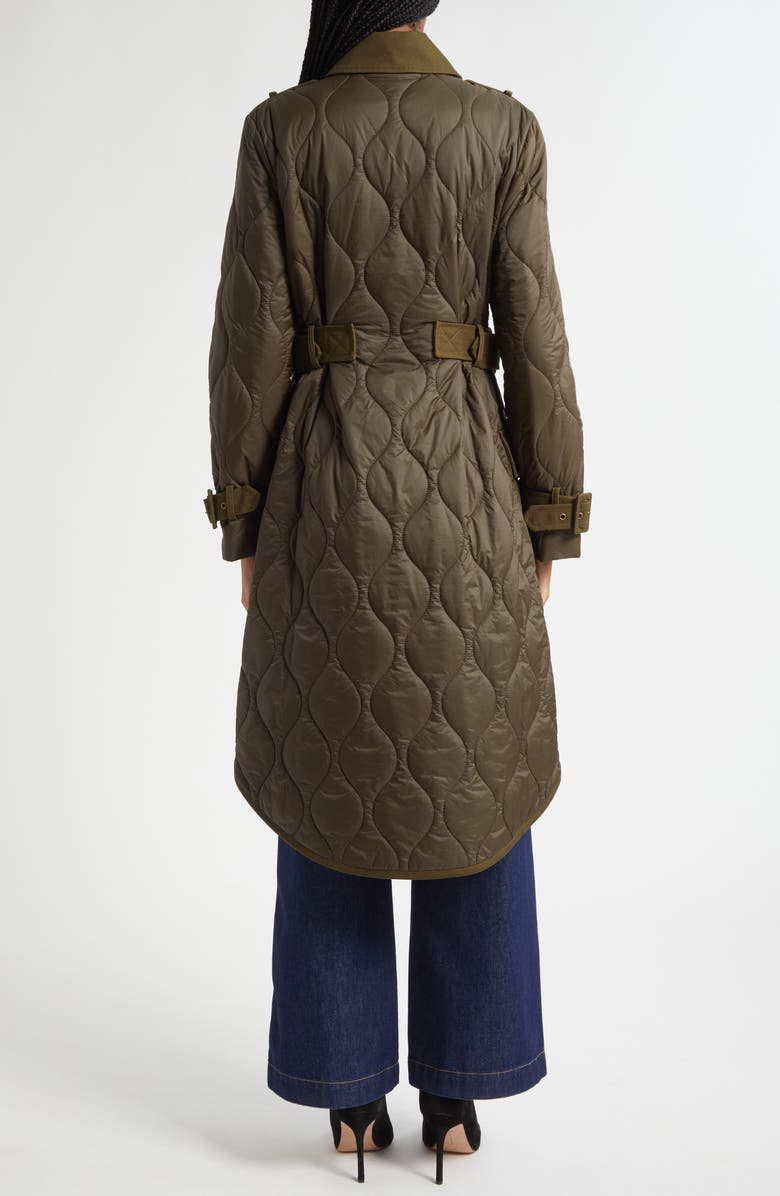 Veronica Beard Newberry Quilted Mixed Media Coat, Alternate, color, Cypress