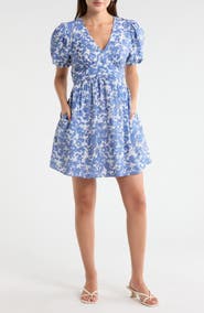 Melrose and Market Puff Sleeve Fit & Flare Minidress