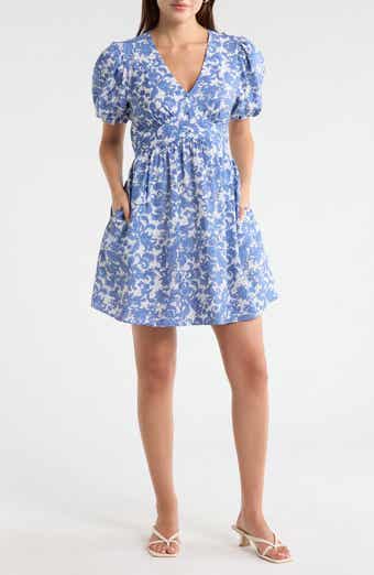 Melrose and Market Puff Sleeve Fit & Flare Minidress