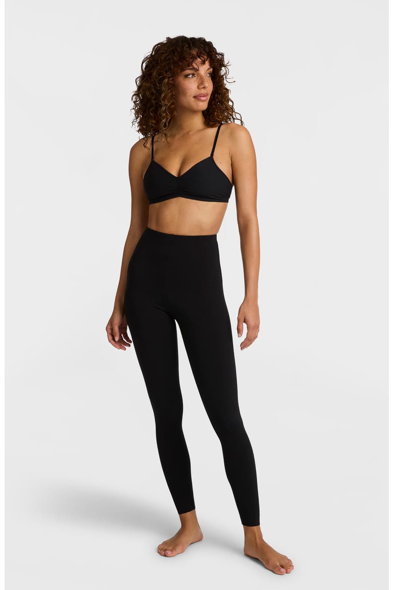 Stretch Cotton Leggings, Alternate, color, BLACK