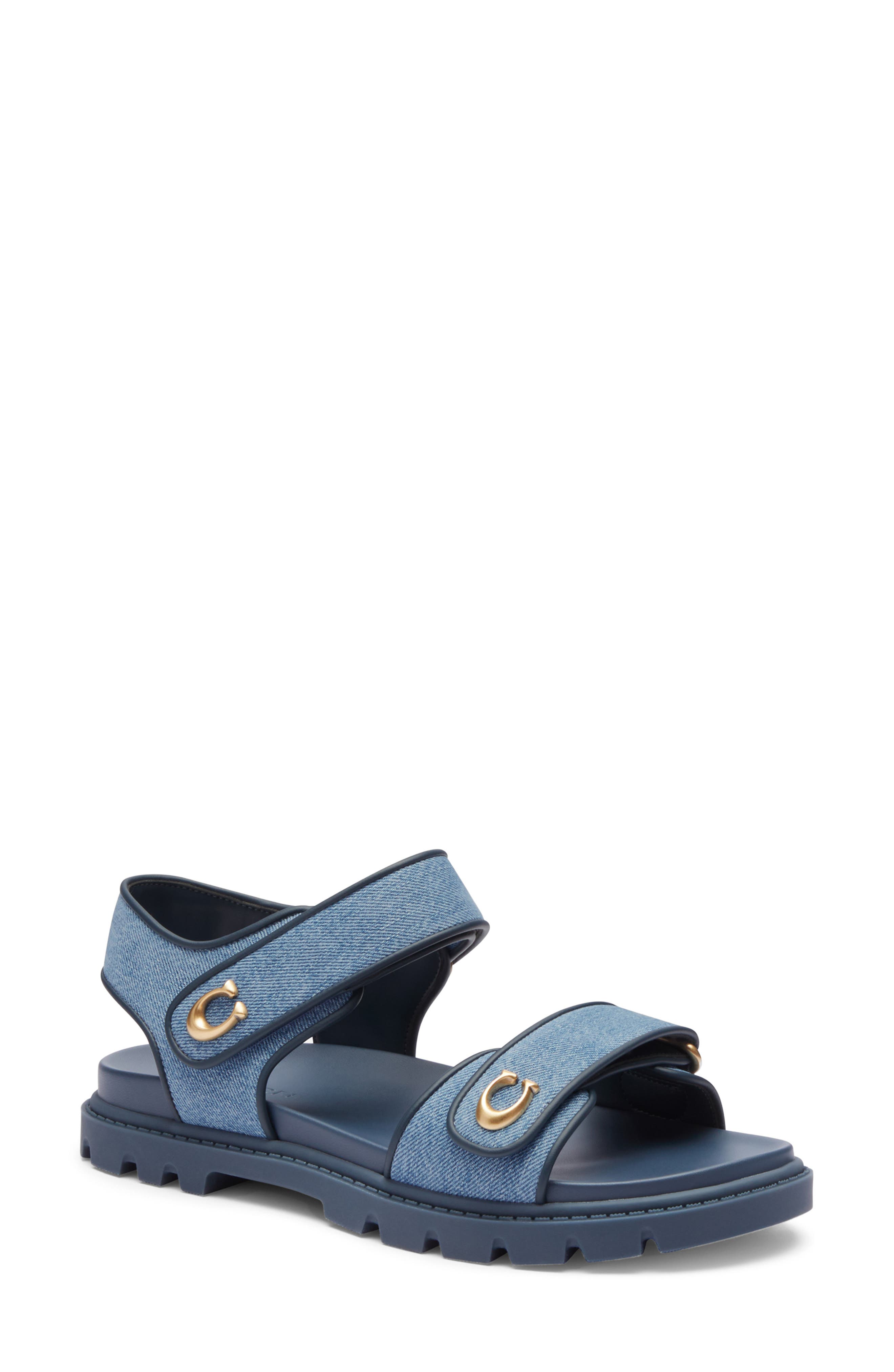 Brynn Canvas Sandal, Main, color, INDIGO DENIM