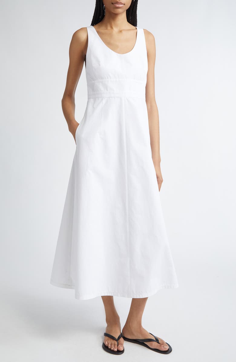 PARTOW Camden Cotton Poplin Midi Dress, Main, color, 