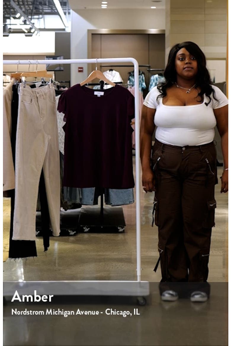 Scallop Sleeve Crewneck Jersey Top video