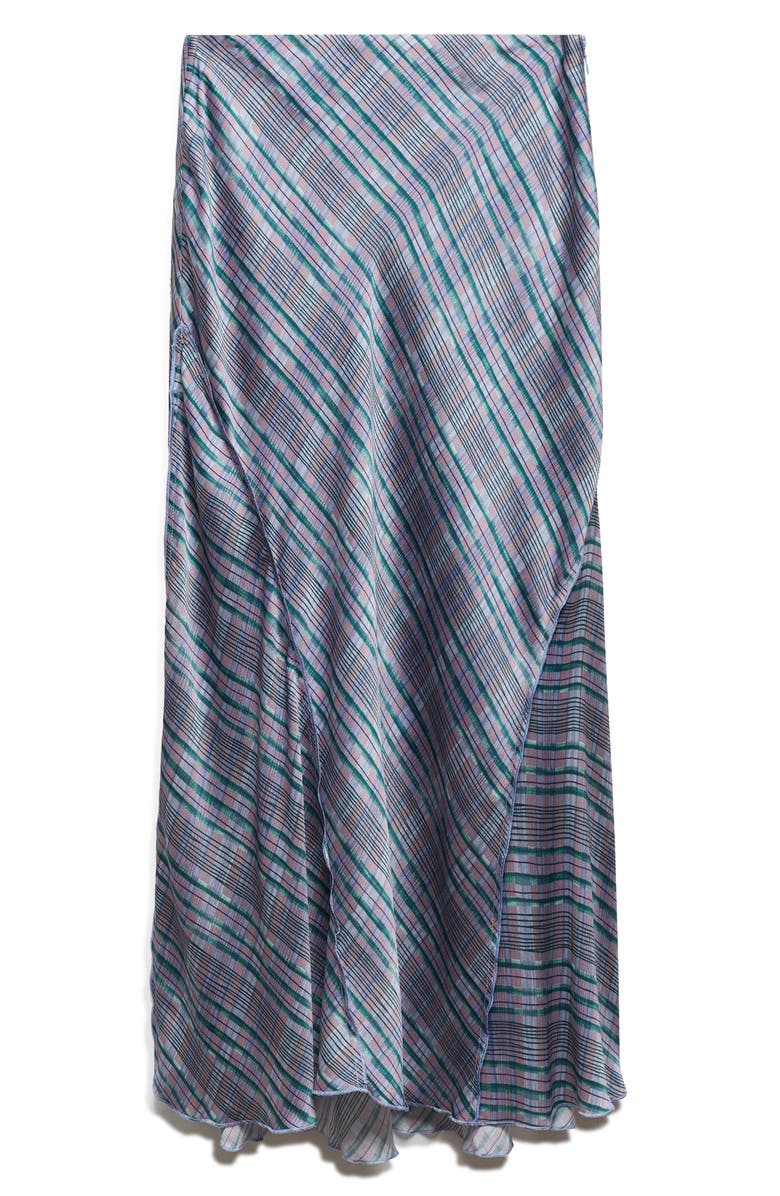 MANGO Plaid Satin Midi Skirt, Alternate, color, 