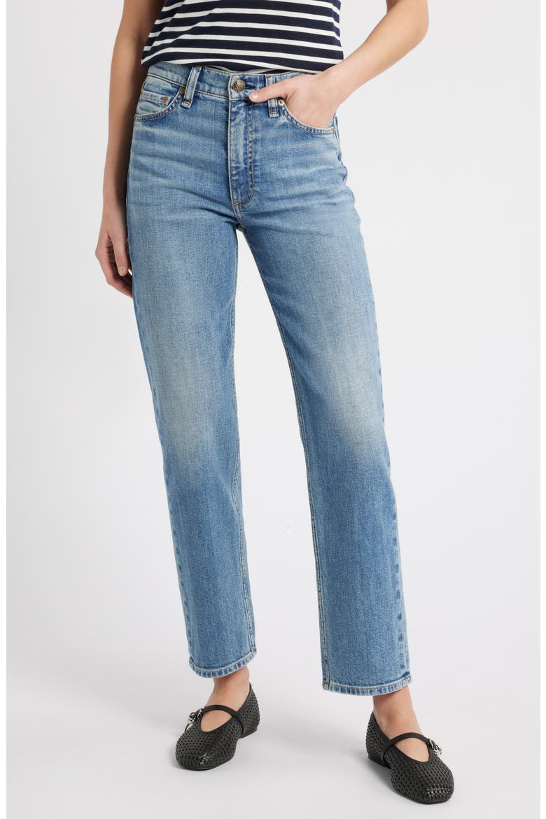 Harlow Mid Rise Ankle Straight Leg Jeans, Main, color, ORIAN