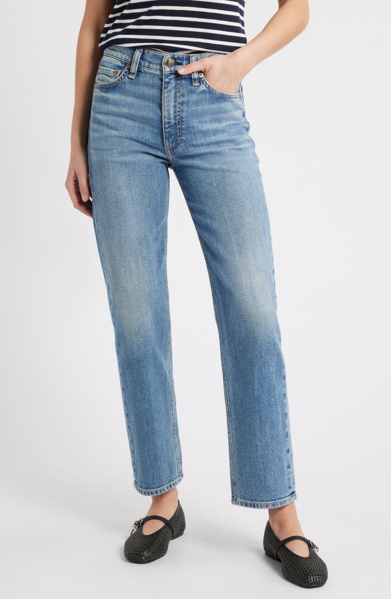 rag & bone Harlow Mid Rise Ankle Straight Leg Jeans, Main, color, Orian