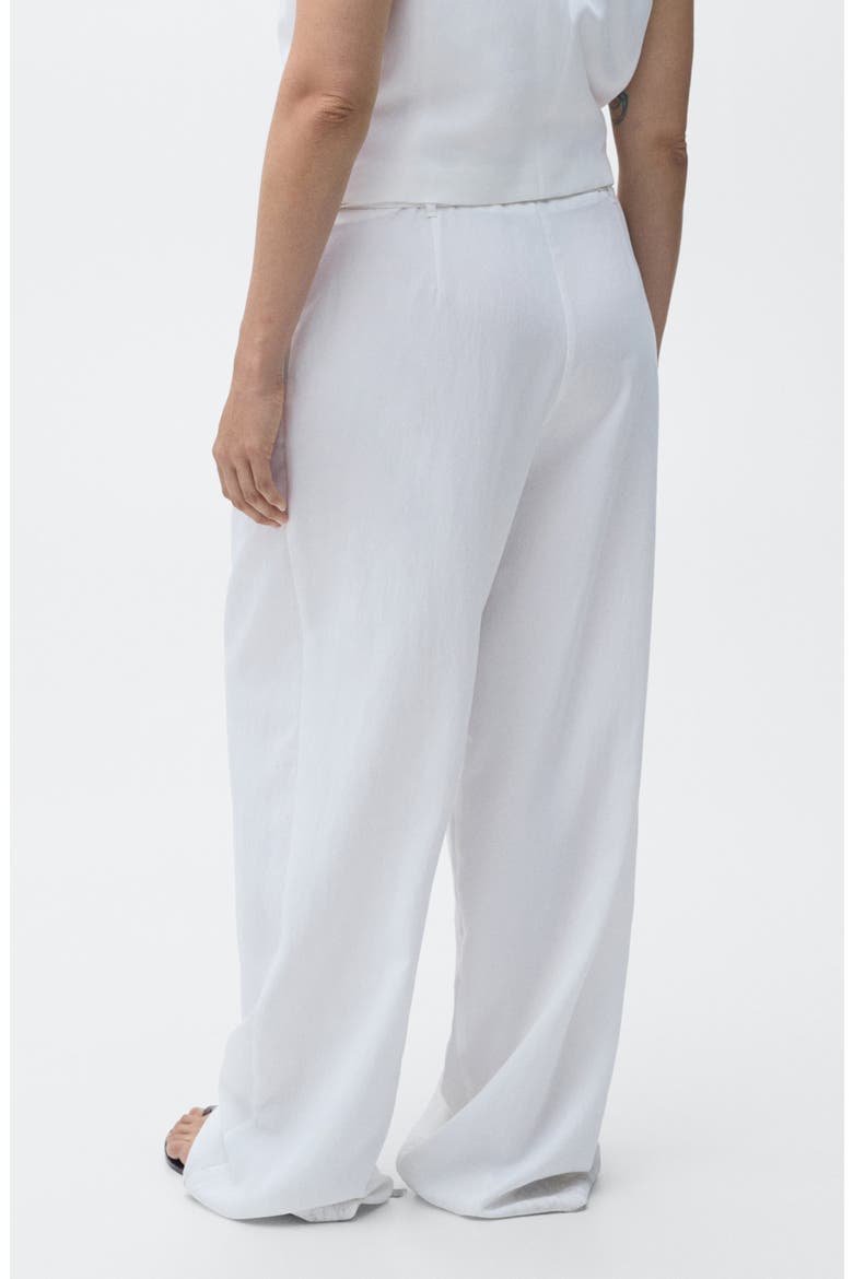 Tie Belt Wide Leg Pants, Alternate, color, WHITE