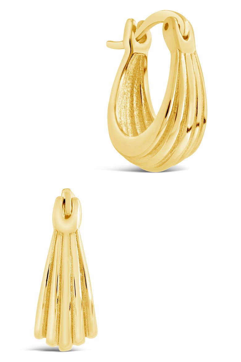 Ripple Hoop Earrings, Main, color, GOLD