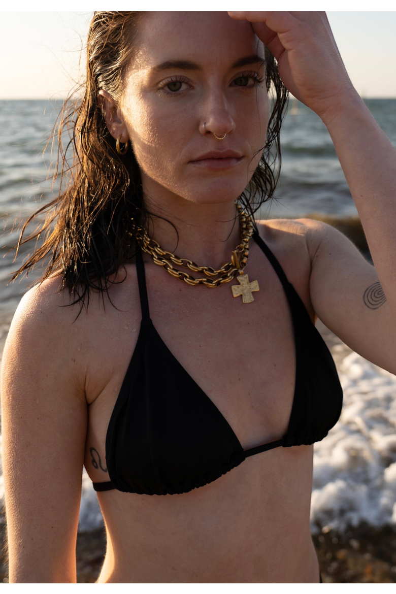 Madonna Necklace, Alternate, color, Gold