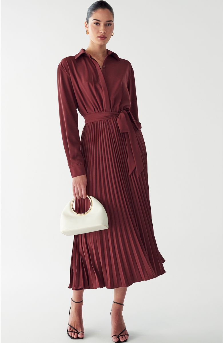 WILLA Mckenzi Midi Dress, Alternate, color, Burgundy