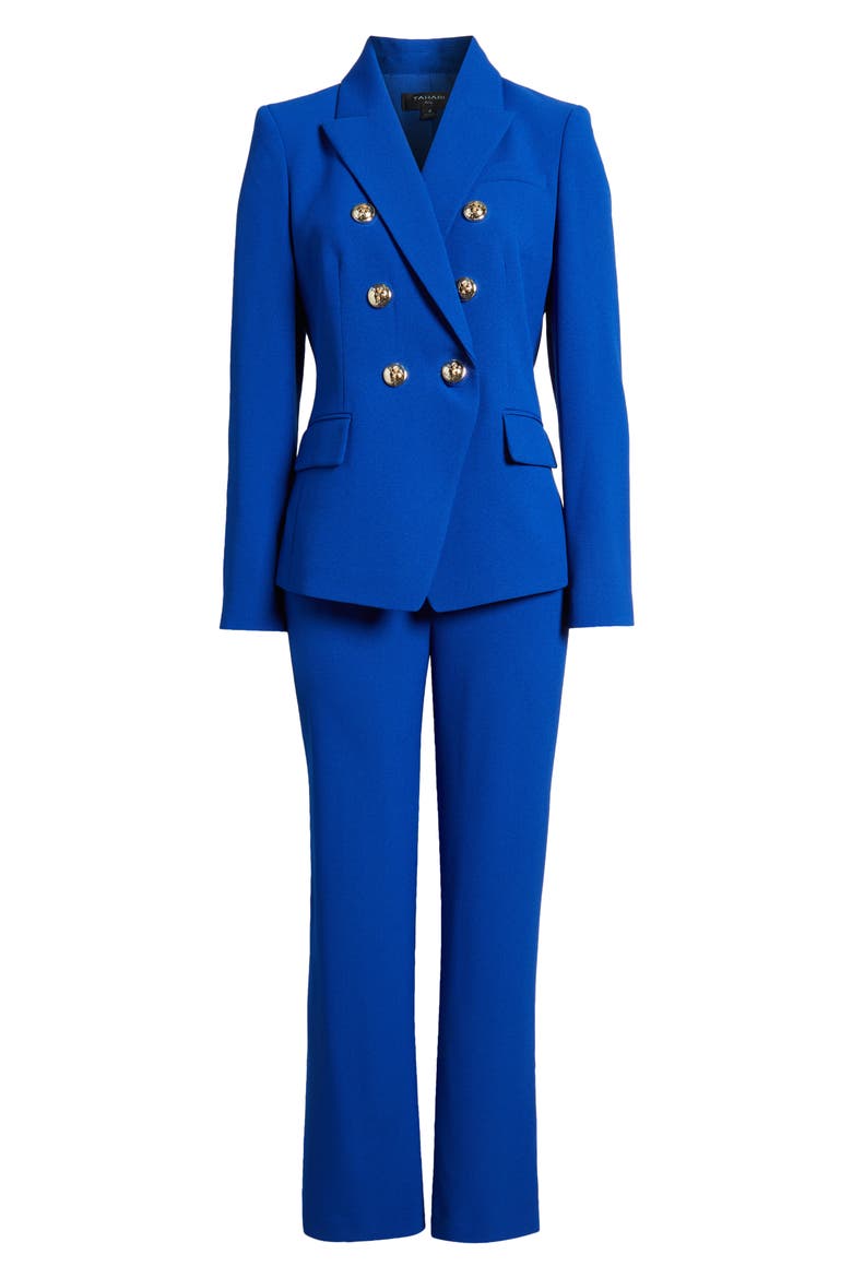 Double Breasted Two-Piece Suit, Alternate, color, COBALT