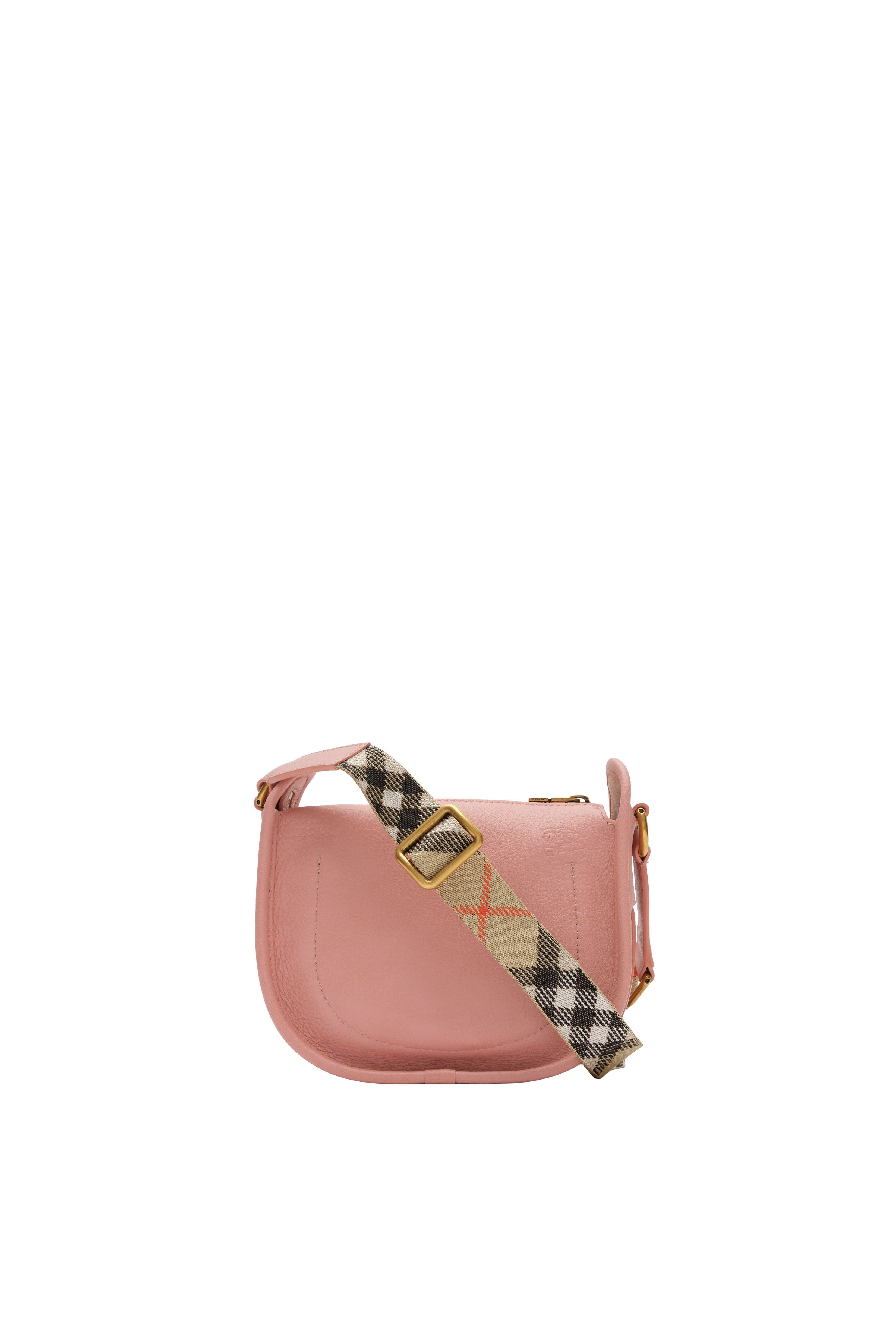 Burberry Mini B Clip Messenger Bag, Alternate, color, Peony Pink