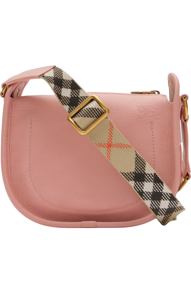 Burberry Mini B Clip Messenger Bag, Alternate, color, Peony Pink