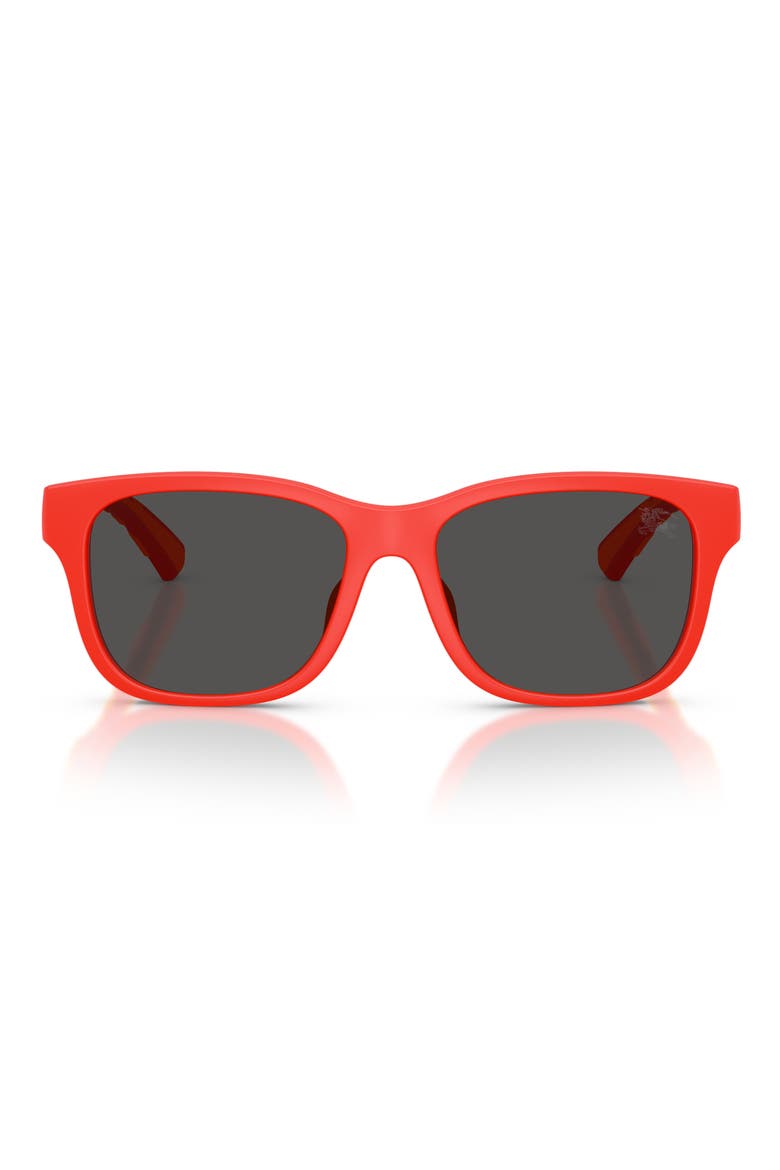 Kids' 50mm Square Sunglasses, Main, color, MATTE RED / DARK GREY