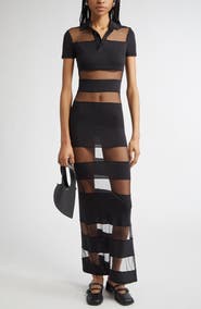 Coperni Stripe Sheer Polo Dress