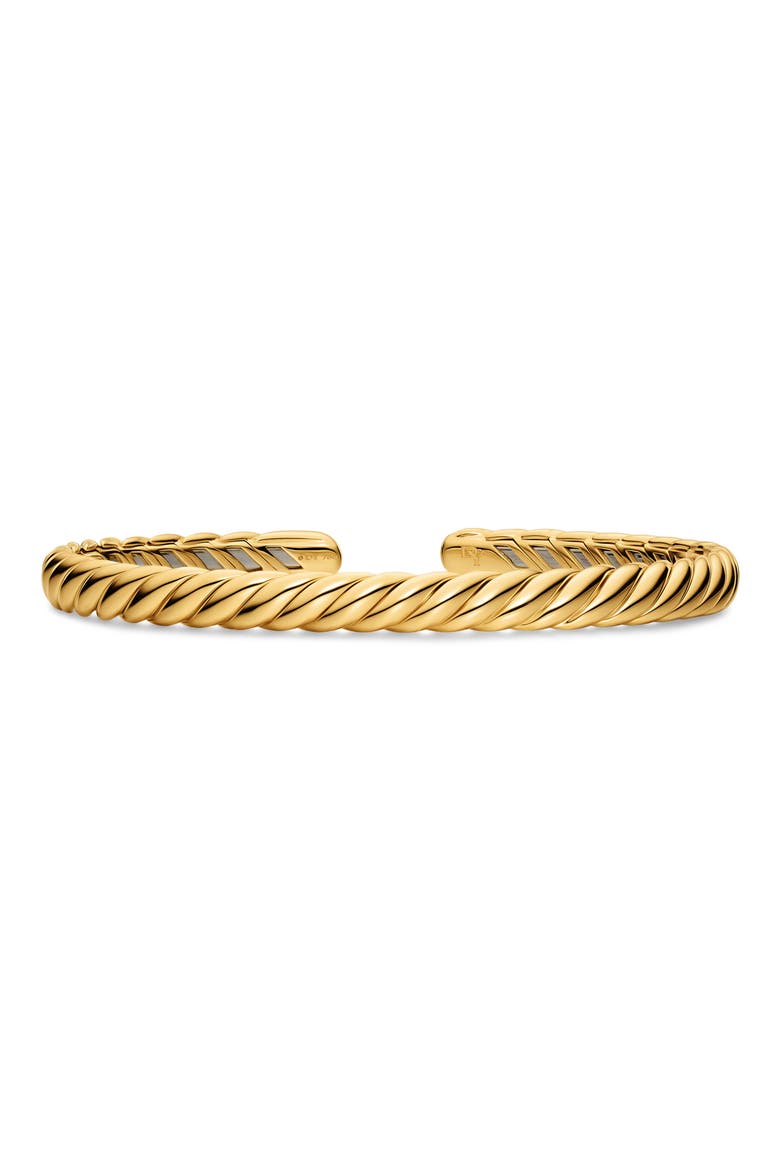 Sculpted Cable Flex Bracelet in 18K Yellow Gold, 5mm, Main, color, GOLD