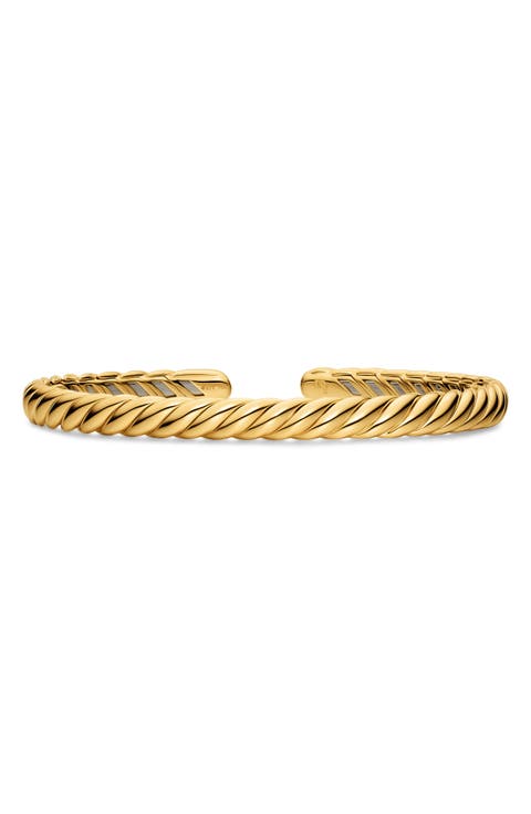 Sculpted Cable Flex Bracelet in 18K Yellow Gold, 5mm