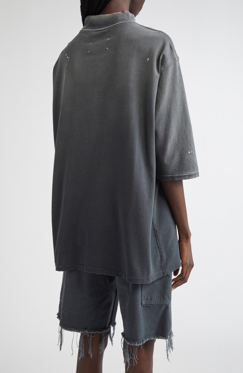 Maison Margiela Graffiti Logo Paint Splattered Pocket T-Shirt, Alternate, color, Washed Black