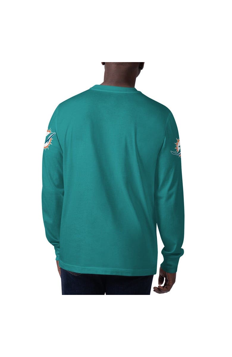 STARTER Men's Starter Aqua Miami Dolphins Clutch Hit Long Sleeve T-Shirt, Alternate, color, Aqua