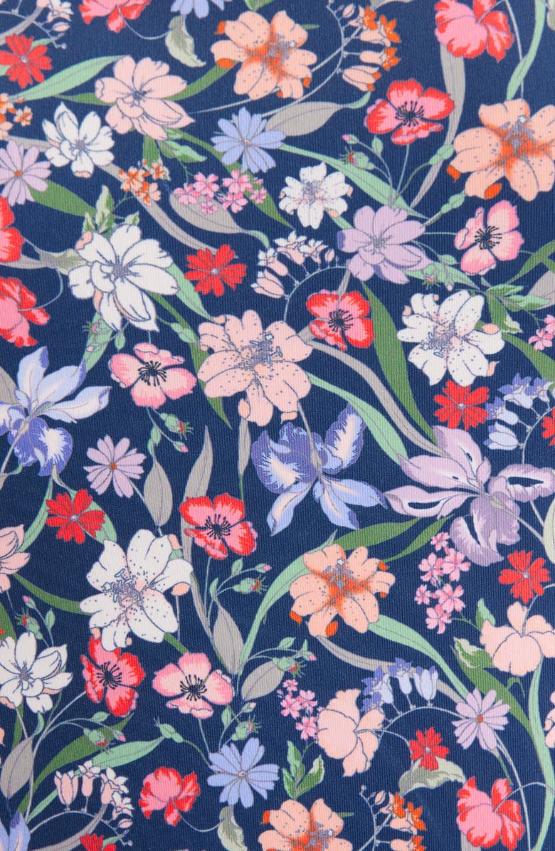 Hutch Tie Belt One-Piece Swimsuit, Alternate, color, Navy Garden