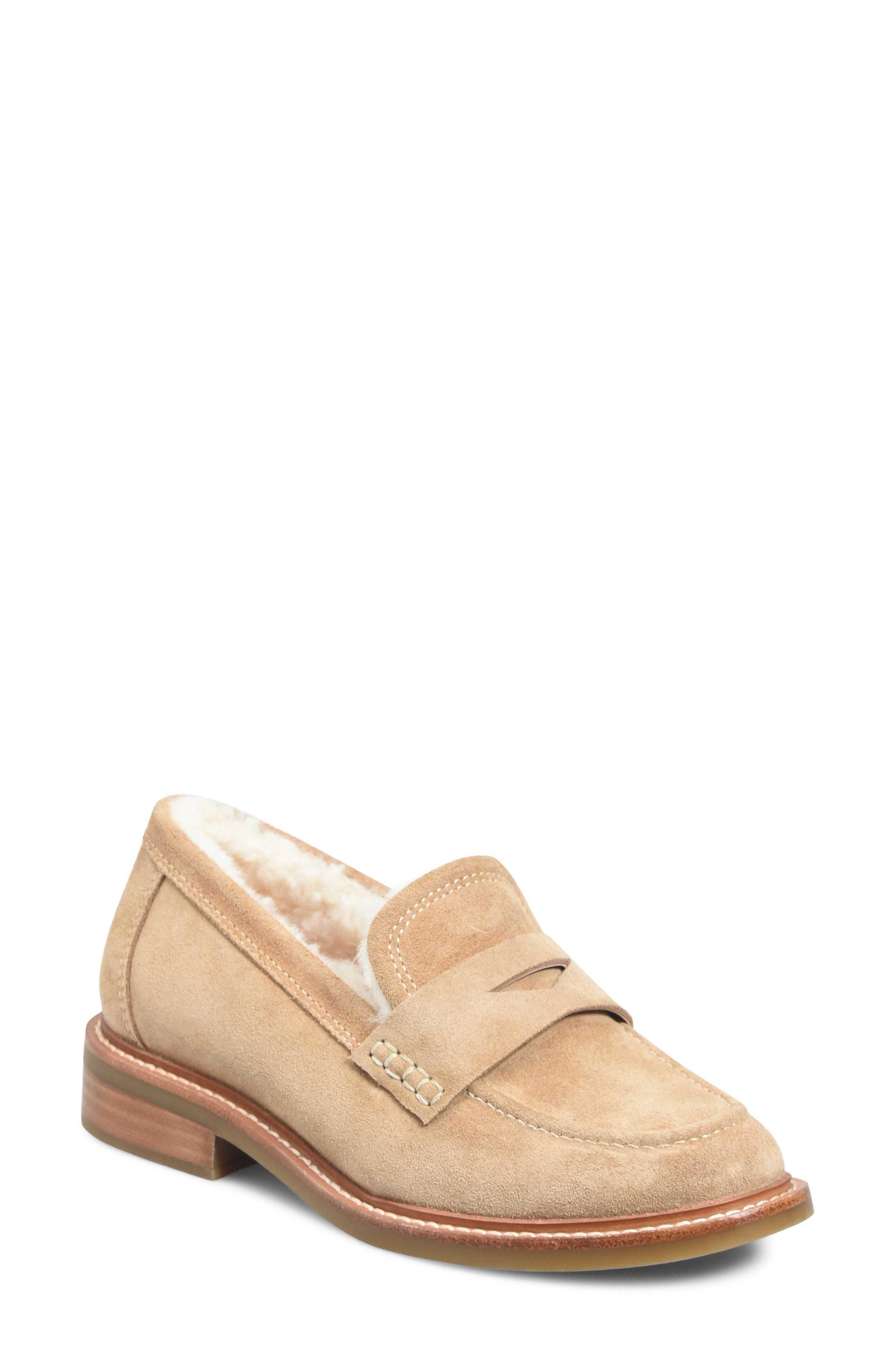 Mara II Genuine Shearling Lined Loafer, Main, color, COGNAC