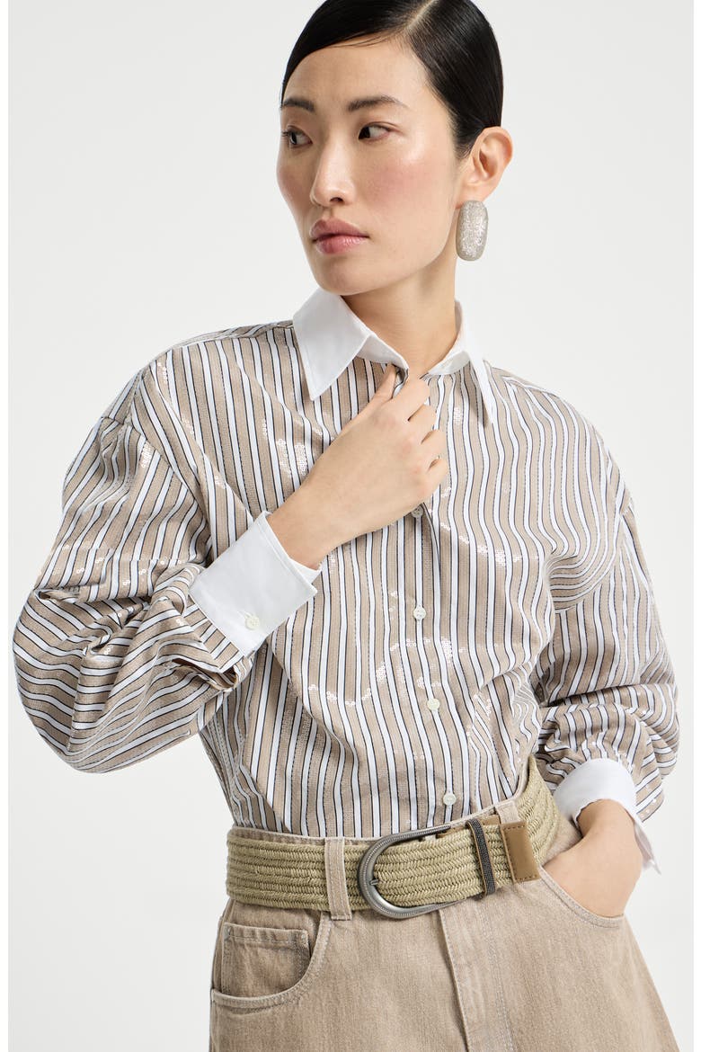 Dazzling stripes shirt, Alternate, color, Beige