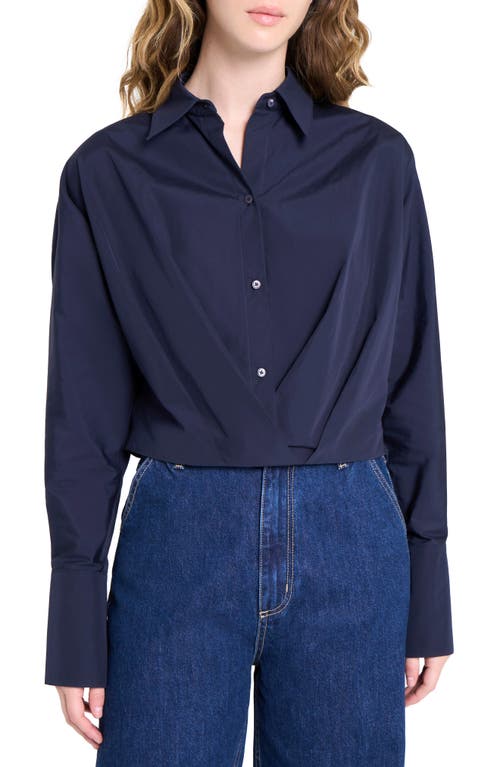 Twp Taken Draped Button-up Shirt In Blue