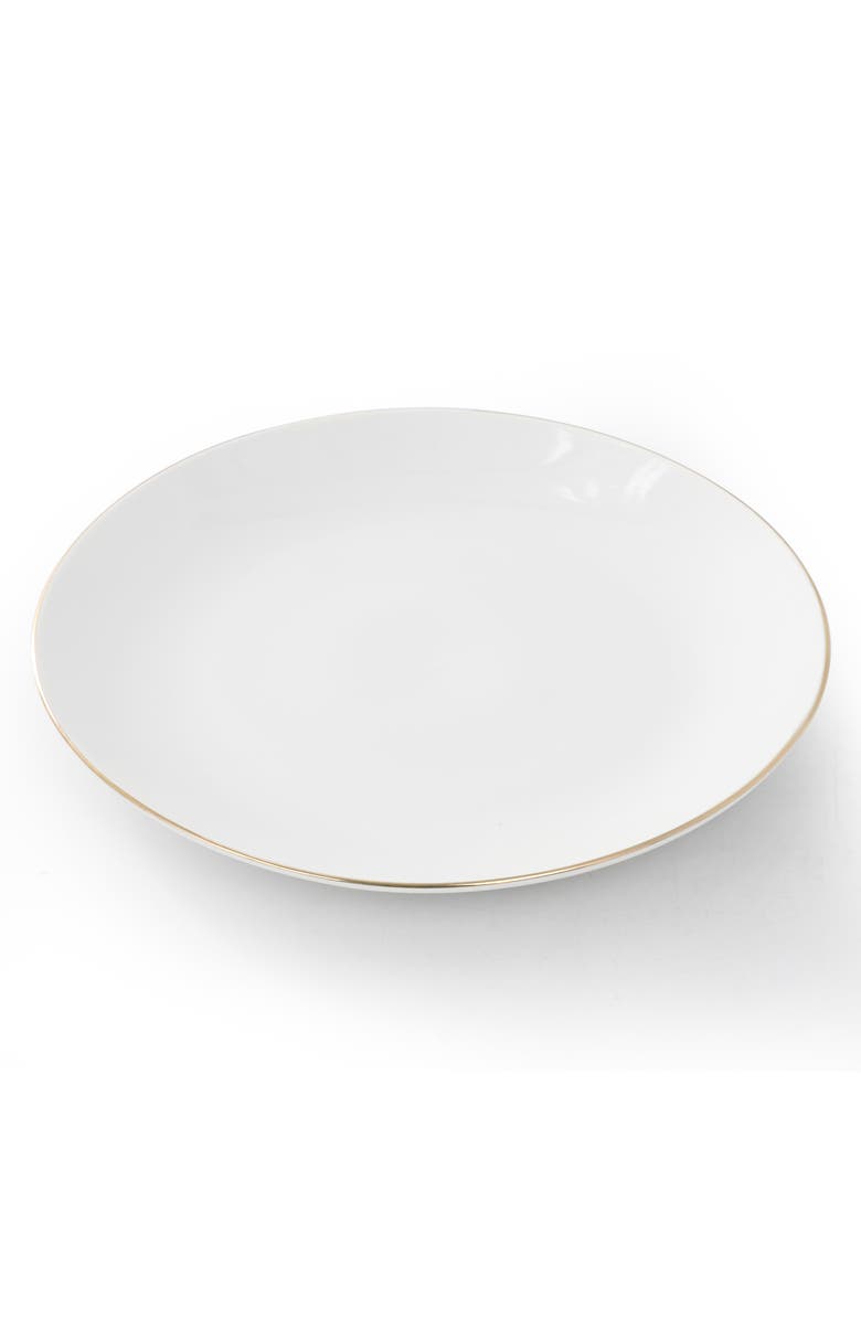 Gibson Home Ogalla 8 Piece 7.5 Inch Gold Banded Fine Ceramic Dessert Plate Set, Alternate, color, Gold