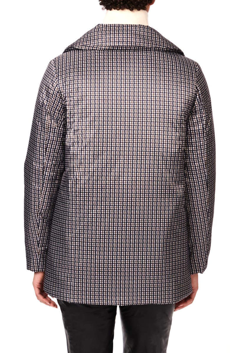 Bernardo Houndstooth Recycled Polyester Puffer Blazer, Alternate, color, Blackbrown