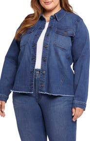 NYDJ Fray Hem Denim Trucker Jacket
