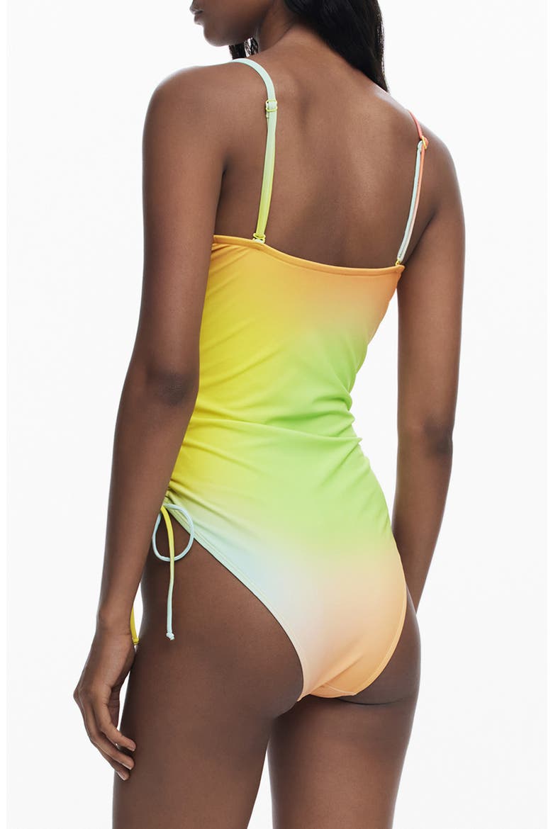 Hummingbird One-Piece Swimsuit, Alternate, color, YELLOW MULTI