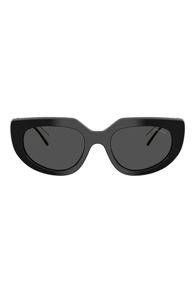 54mm Oval Sunglasses, Main, color, BLACK