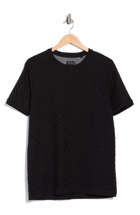 Geometric Textured Knit T-Shirt