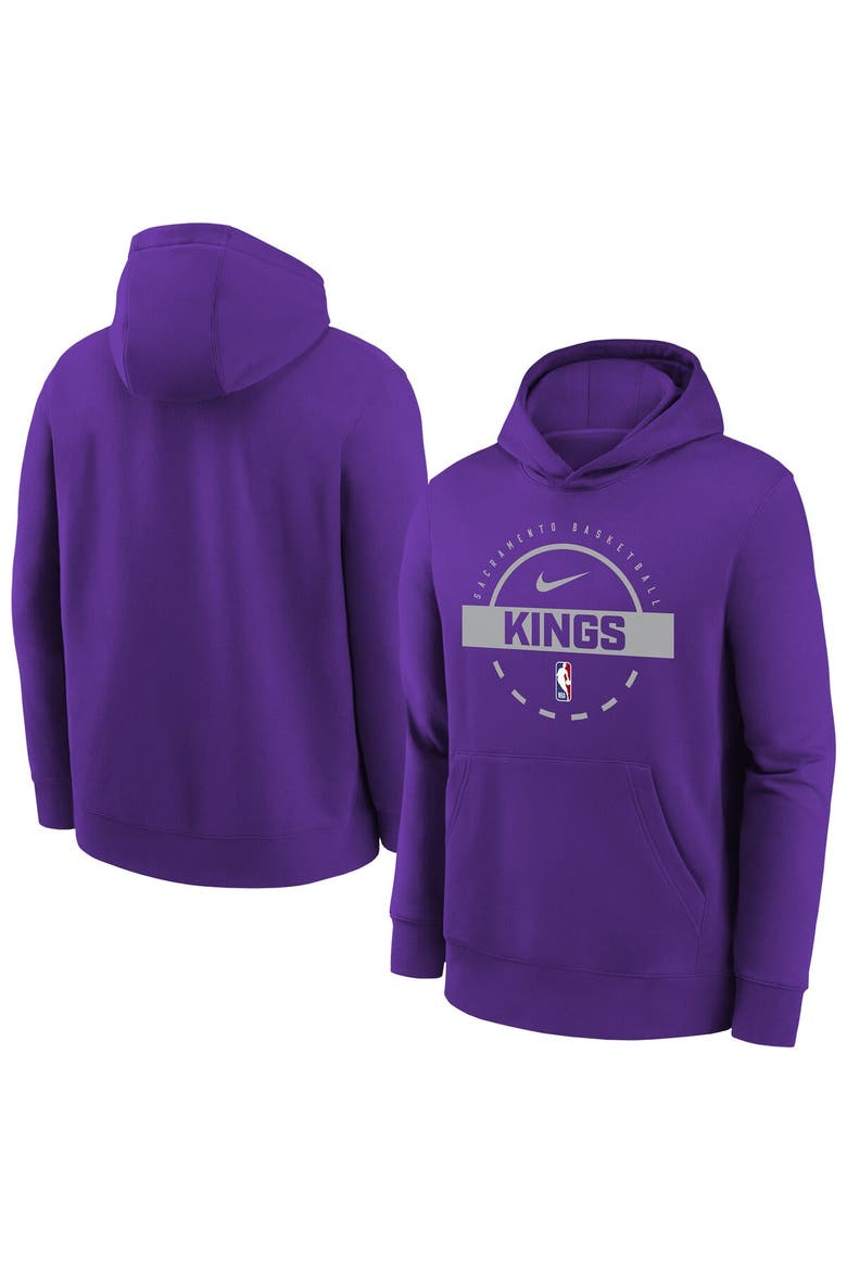 Youth Nike Purple Sacramento Kings 2025/26 Club Fleece Practice Hoodie, Main, color, Purple
