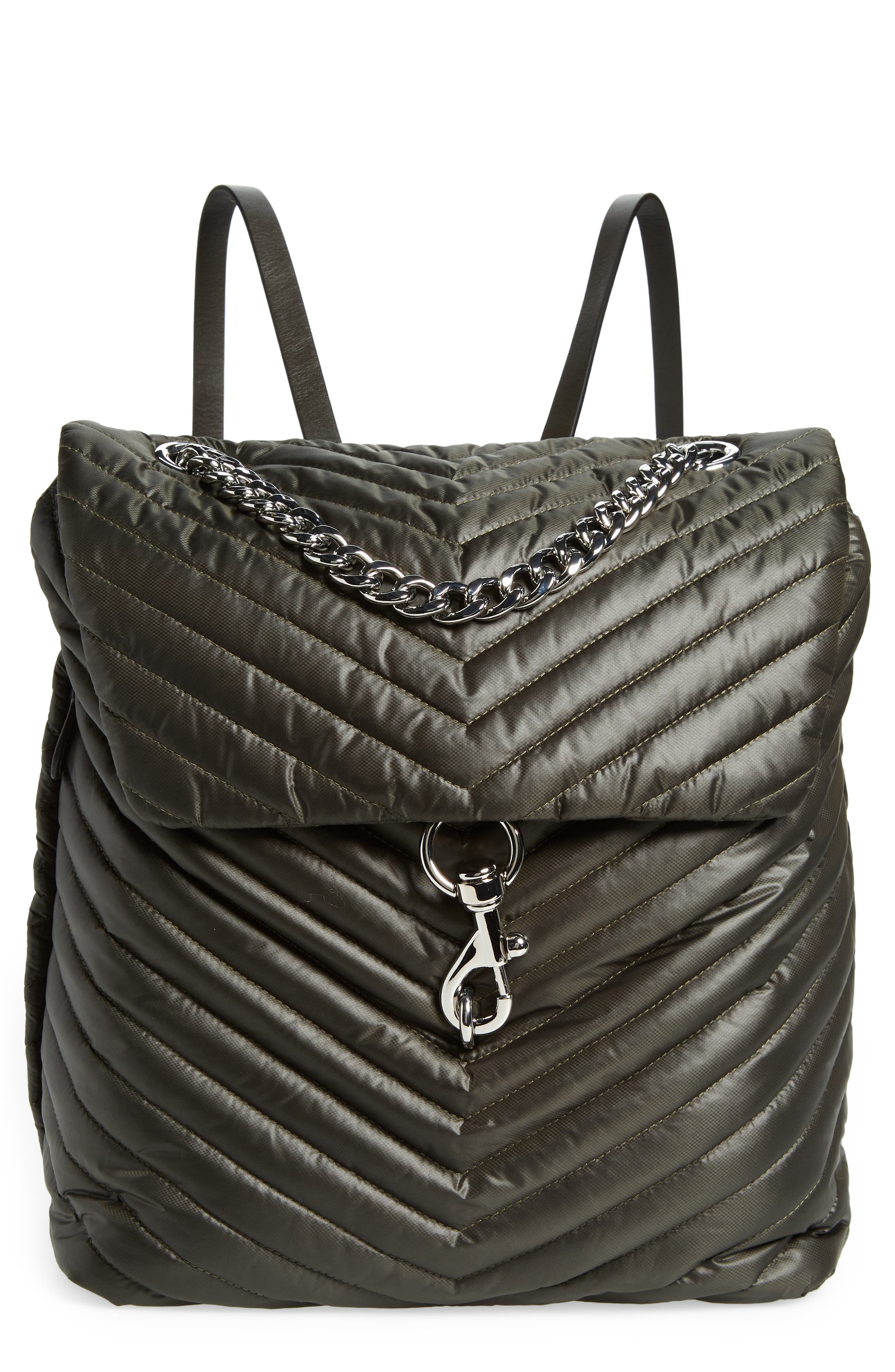 Edie Quilted Backpack, Main, color, SEAWEED