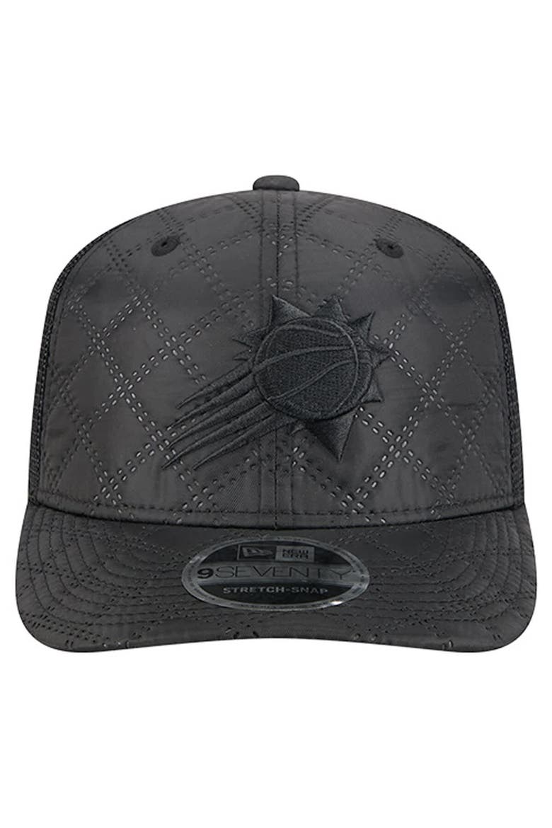 Men's New Era  Black Phoenix Suns Quilted 9SEVENTY Trucker Adjustable Hat, Alternate, color, Black