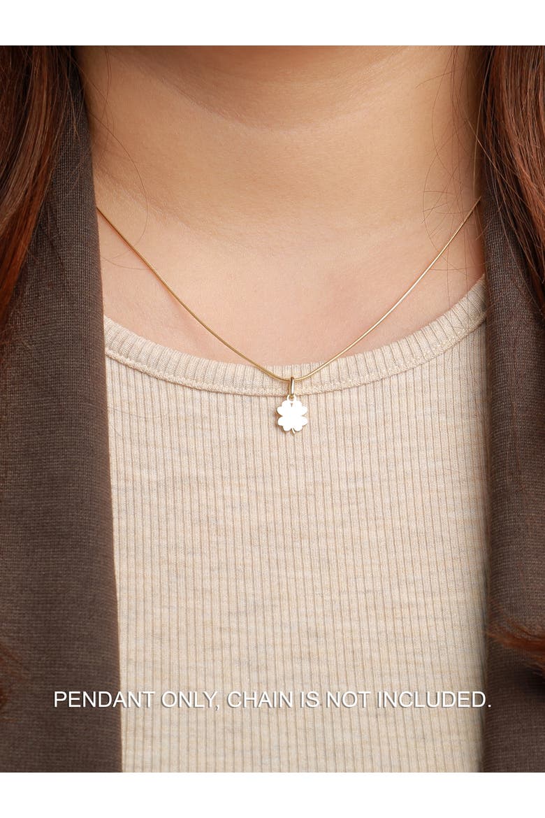 Clover Charm in 14K Gold, Alternate, color, Yellow Gold